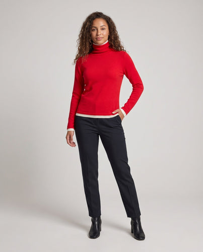 Damen Feinstrick-Rollkragenpullover mit weichfloriger Oberfläche und minimalistischem Schnitt Shop Nory