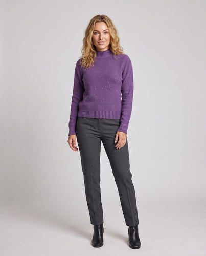 Damen Feinstrickpullover mit Glitzer‑Garn und kurzem Stehkragen, leicht taillierte Silhouette Shop Nory