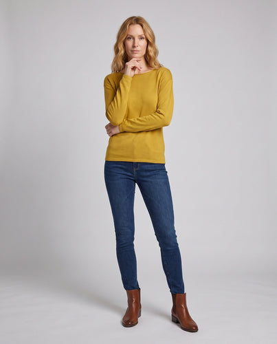 Damen feiner Strickpullover mit Bootsausschnitt und lockerer Passform Shop Nory