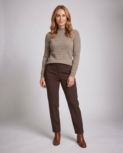 Damen Feinstrickpullover mit zartem Ajourmuster und leichtem Stehkragen Shop Nory