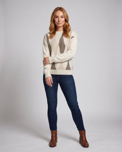 Damen Flauschiger Intarsia‑Strickpullover mit wellenförmiger Strukturoptik und lässiger Oversize‑Passform Shop Nory