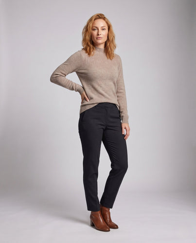 Damen Flauschiger Mockneck-Pullover mit funkelnder Strass‑Cascade und Kaschmir‑Optik Shop Nory