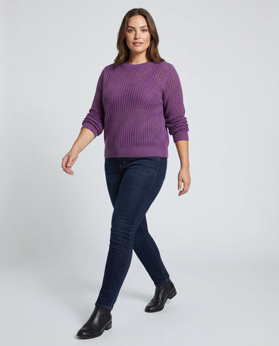 Damen Flauschiger Mohair‑Look Pullover mit Honigwaben‑Ajour und legerer Oversize‑Passform Shop Nory