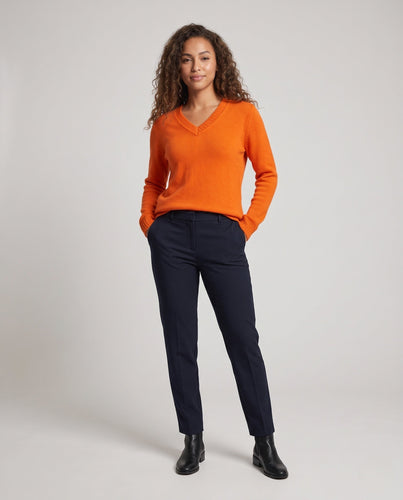 Damen Kaschmir‑Optik Feinstrickpullover mit V‑Ausschnitt und leichtem Mohair‑Finish Shop Nory