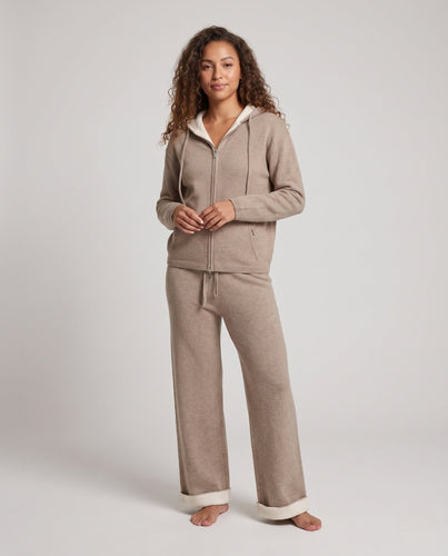 Damen Kapuzen‑Strickjacke mit Zweiwege‑Reißverschluss, Kängurutaschen und kaschmirähnlicher Weichheit Shop Nory