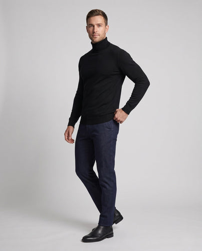 Herren Schlanker Rollkragenpullover aus ultrafeinem Feinstrick mit gerippten Bündchen Shop Nory