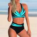 Push Up Halter Bikini Satz mit Hoher Taille für Damen