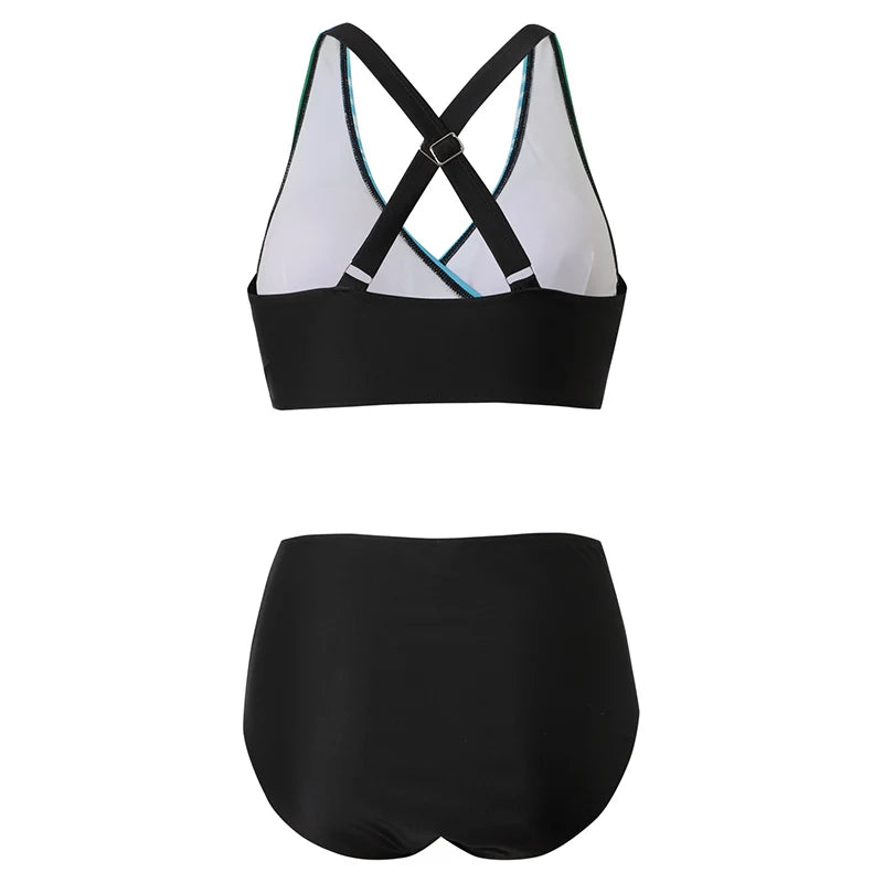 Push Up Halter Bikini Satz mit Hoher Taille für Damen