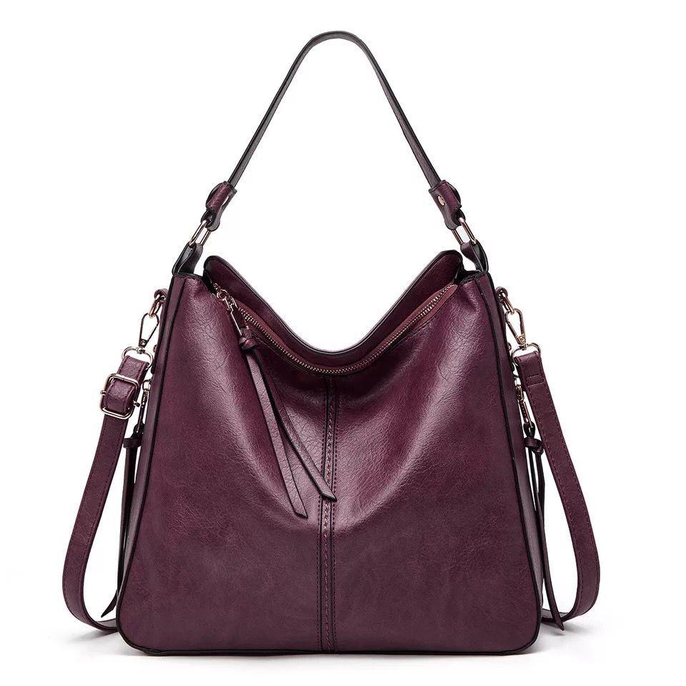 Leder Tasche mit Großer Kapazität und Seitenfächern