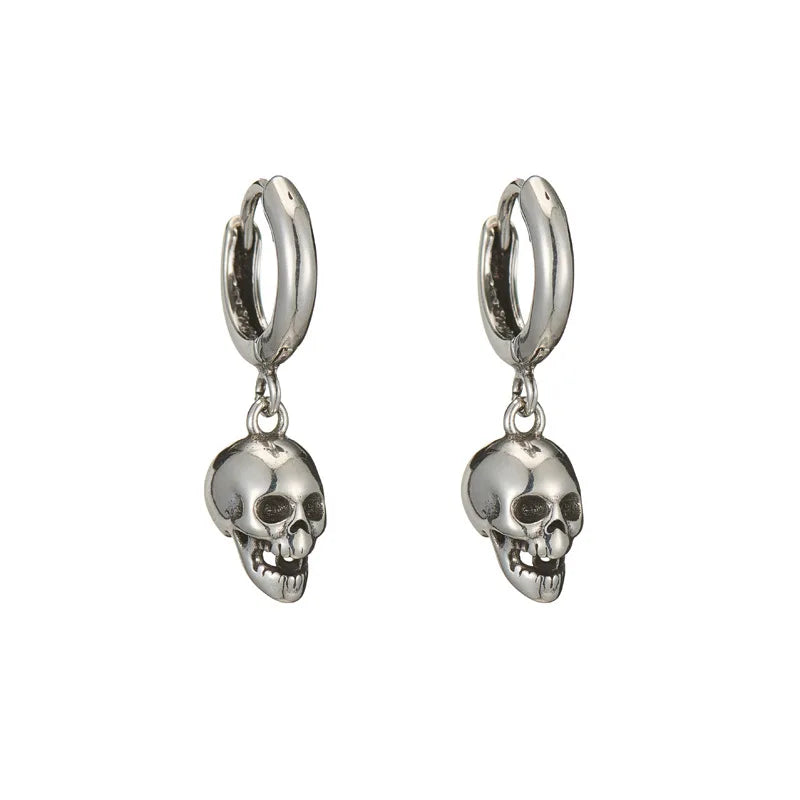 Sterling Silber 925 Totenkopf Tropfen Charm Ohrringe | Shop Nory