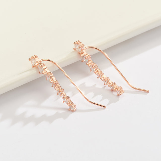 Glamour | Glänzender Zirkon 925 Sterling Silber Ohrring | Shop Nory