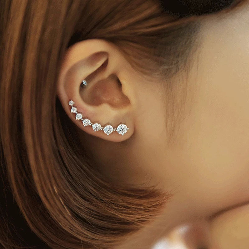 Glamour | Glänzender Zirkon 925 Sterling Silber Ohrring | Shop Nory