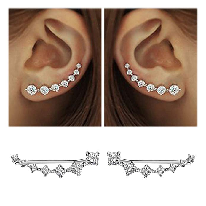 Glamour | Glänzender Zirkon 925 Sterling Silber Ohrring | Shop Nory