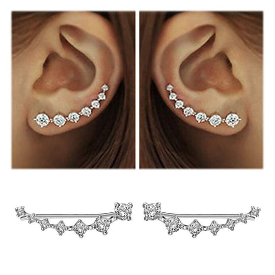 Glamour | Glänzender Zirkon 925 Sterling Silber Ohrring | Shop Nory