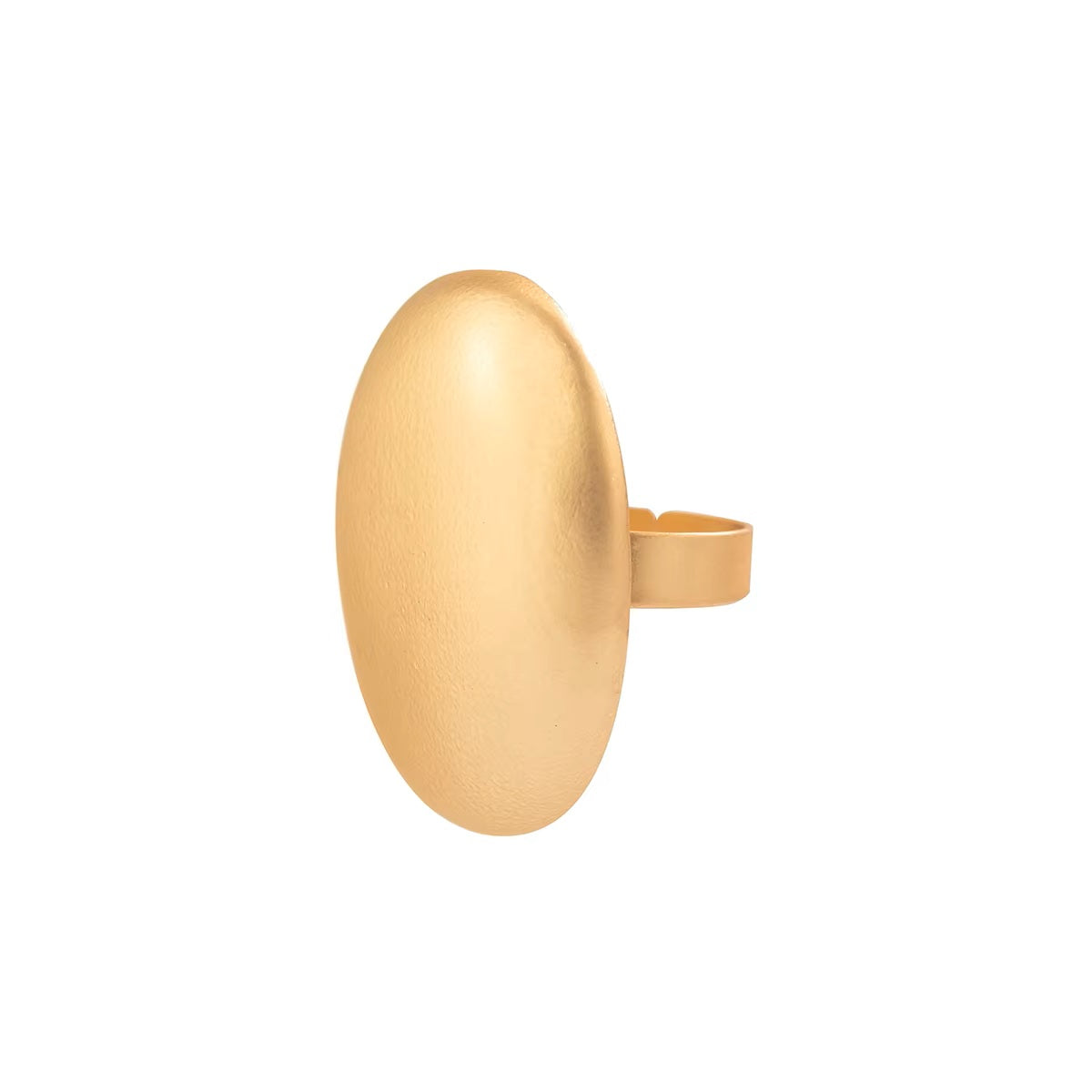 Damen Gold Plated Matt Glatt Oval Geometrisch Verstellbar Offene Band Ringe | Shop Nory