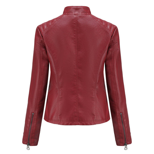 Lederjacke für Damen - Modische Jacke mit Reißverschluss
