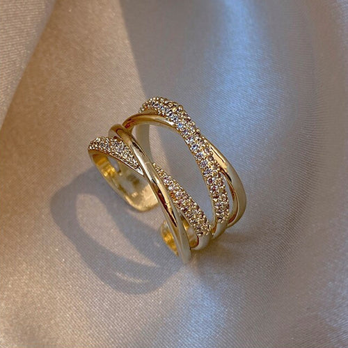 Advanced Sense Zirkon Metall Kreuz Offener Ring | Shop Nory