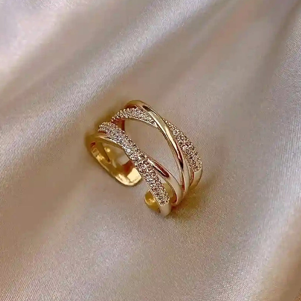 Advanced Sense Zirkon Metall Kreuz Offener Ring | Shop Nory