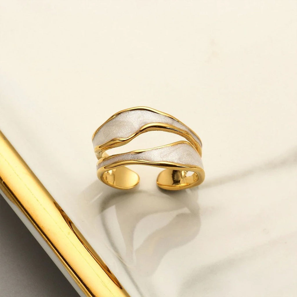Retro Gold Double Öl Tropfen Offene Ringe | Shop Nory