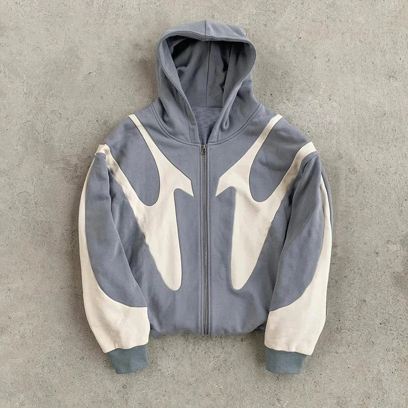 Zip Hoodie mit Teufelsmotiv