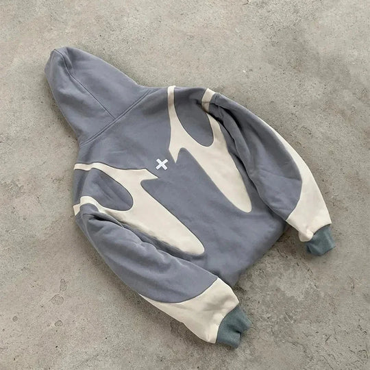 Zip Hoodie mit Teufelsmotiv