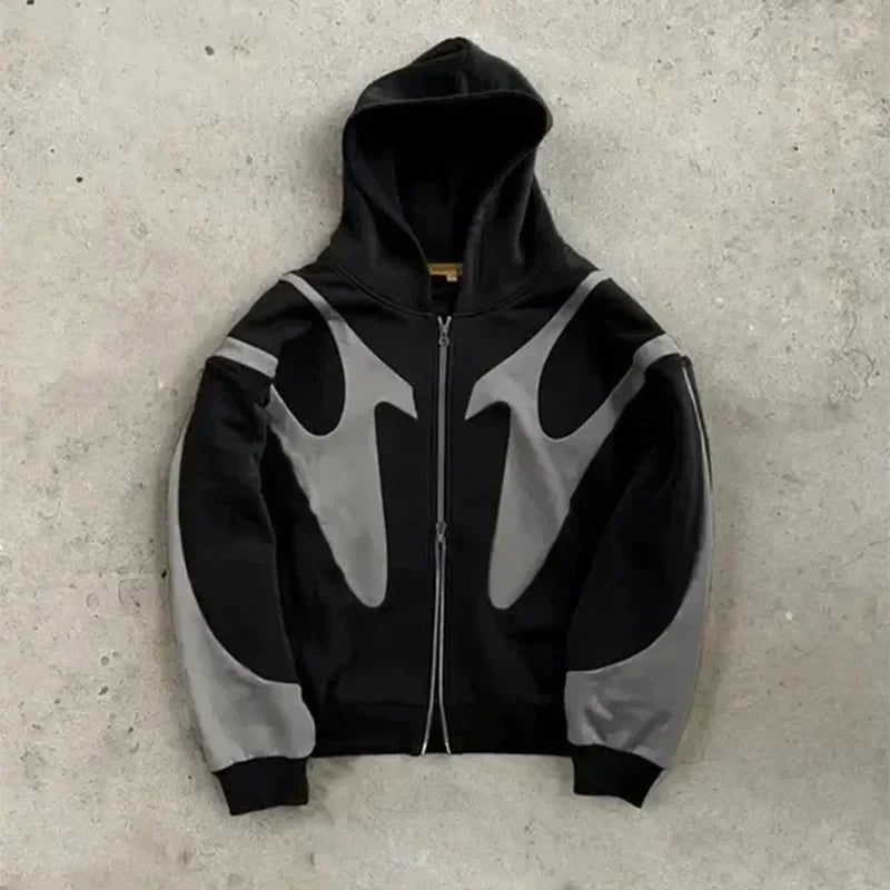 Zip Hoodie mit Teufelsmotiv