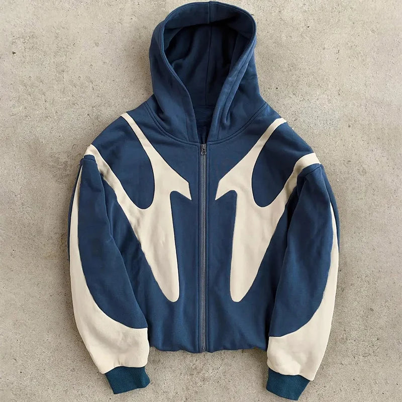 Zip Hoodie mit Teufelsmotiv