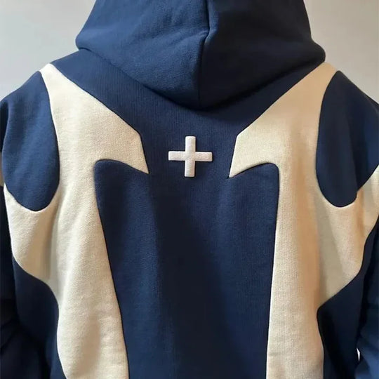 Zip Hoodie mit Teufelsmotiv
