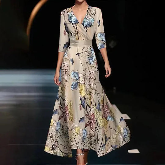 ShopNory | Elegantes Maxikleid mit Blumenmuster