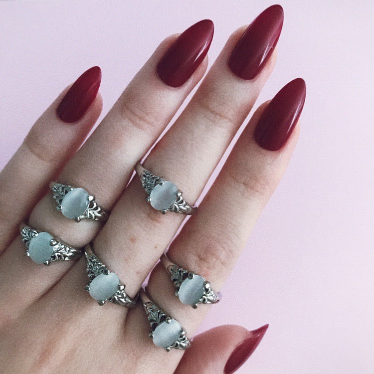Regenbogen Kristall Edelstein Silberring | Shop Nory