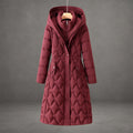 Kapuzen Maxi Puffer Mantel Steppmantel mit Knopfleiste