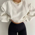 Übergröße Sweatshirt Weicher Baumwollmix Rundhalsausschnitt Langarm Freizeitkleidung