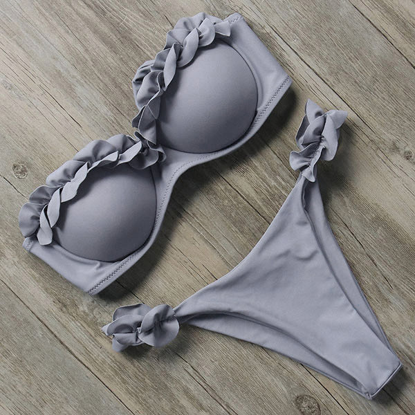 Push-Up Bikiniset mit Rüschen für Damen
