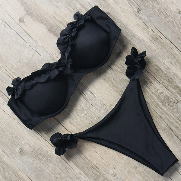 Push-Up Bikiniset mit Rüschen für Damen