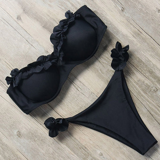 Push-Up Bikiniset mit Rüschen für Damen