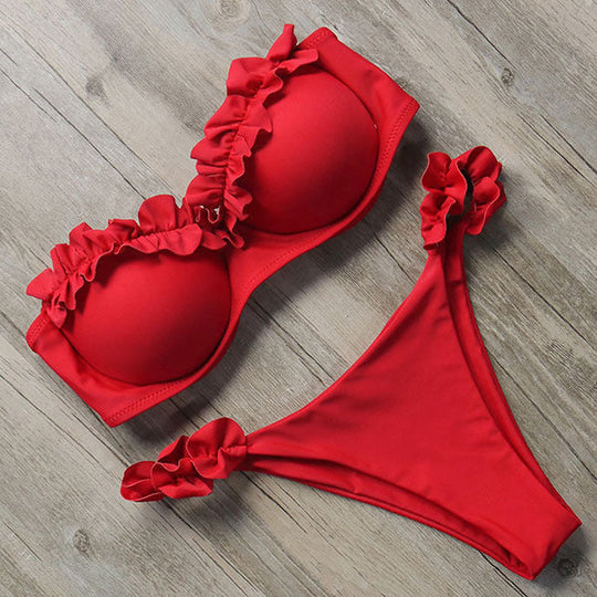 Push-Up Bikiniset mit Rüschen für Damen