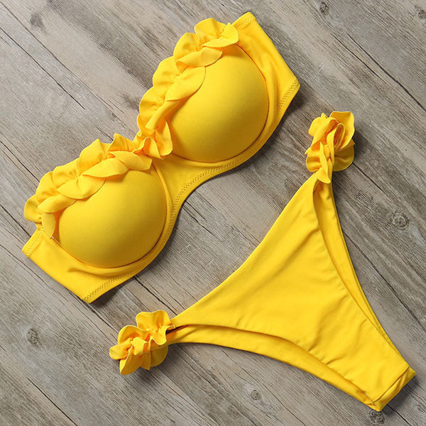 Push-Up Bikiniset mit Rüschen für Damen