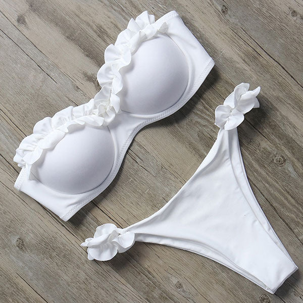 Push-Up Bikiniset mit Rüschen für Damen