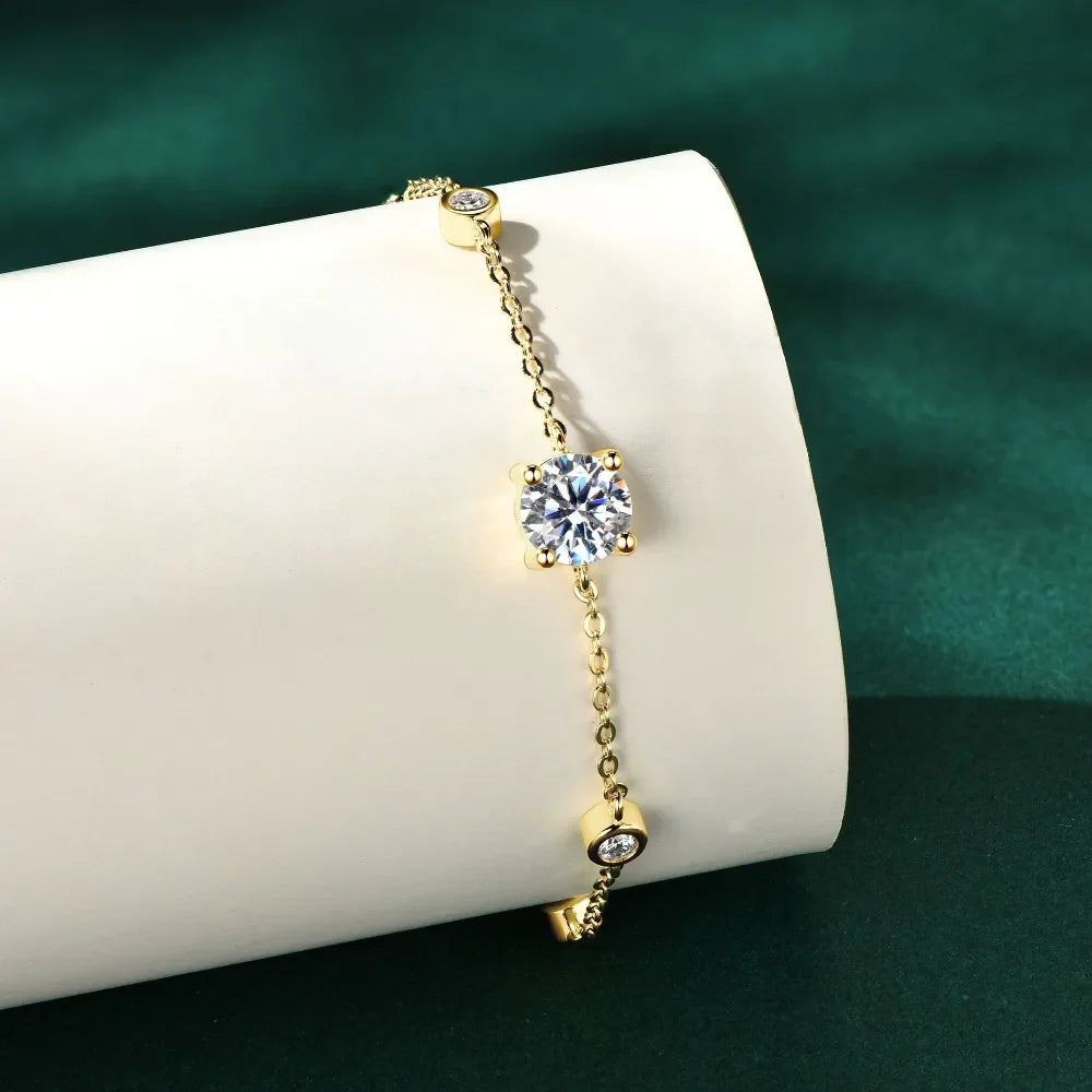 Luminous Eleganz: 1CT Moissanite-Armband aus Sterlingsilber | Shop Nory