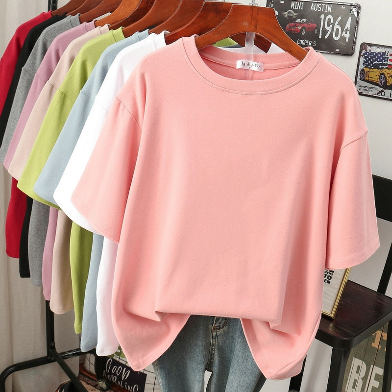 ShopNory | Oversized Baumwoll-Basic-T-Shirt für Damen