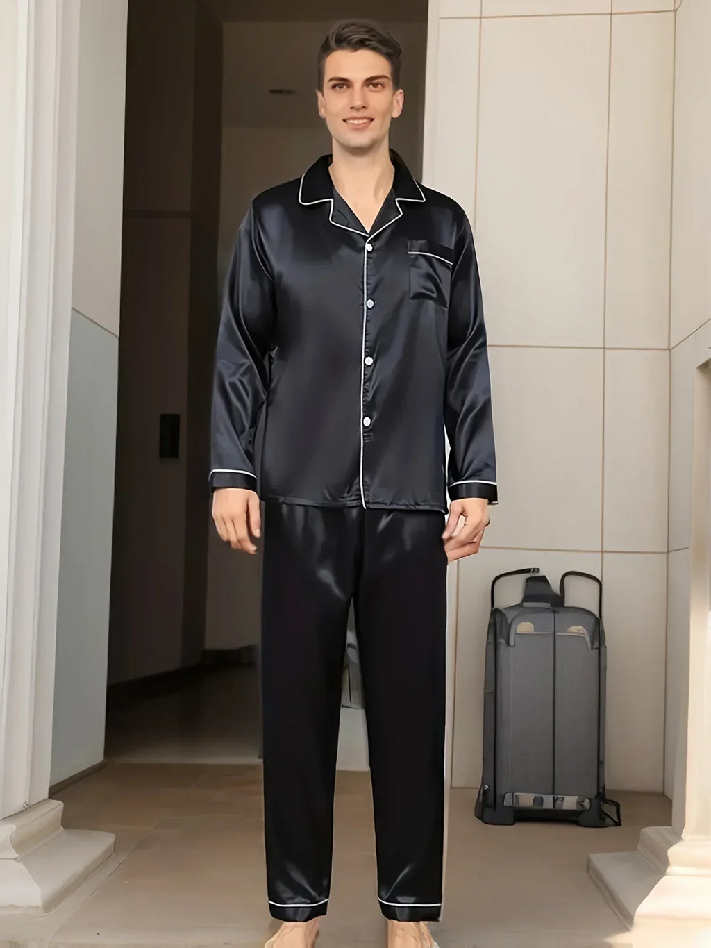 ShopNory - Herren-Pyjama-Set aus Satin