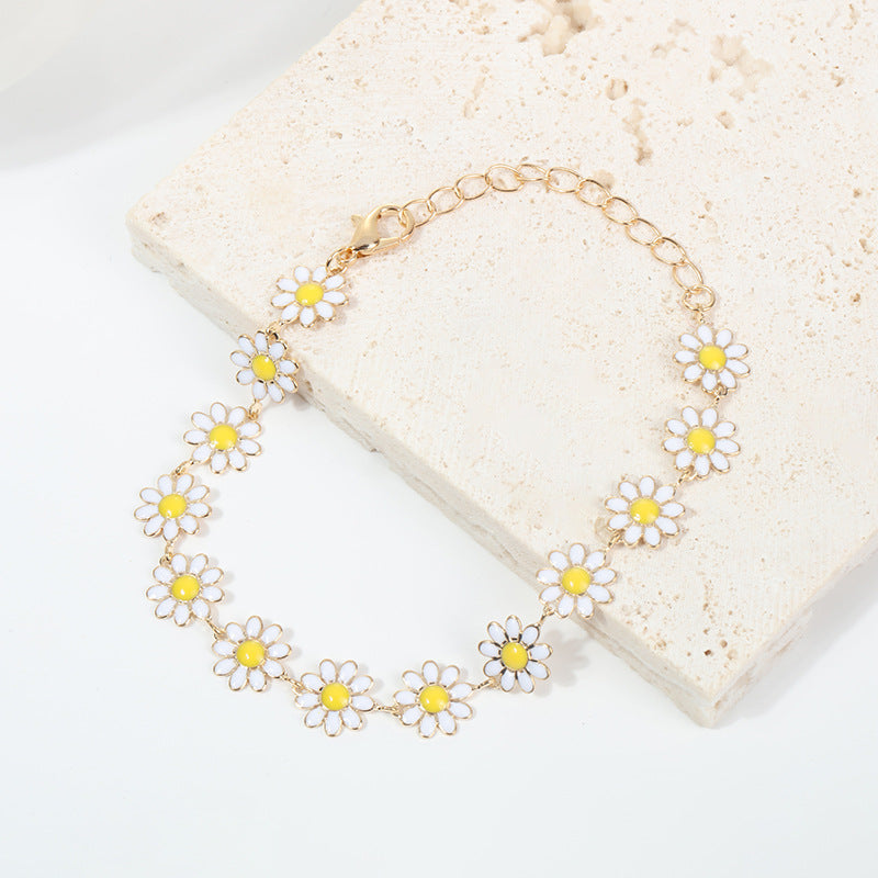 Damen Süße Weiße Süße Daisy Sonnenblume Armbänder | Shop Nory