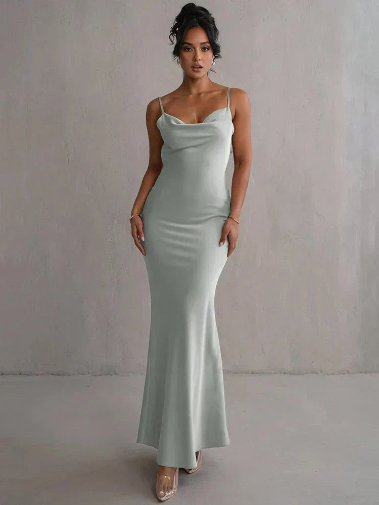 Satin Kleid mit Blumen