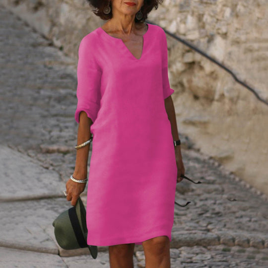 Elegantes Sommerkleid mit V-Ausschnitt