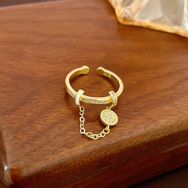Trendy Zircon Luxus Licht Kette Quaste Ring | Shop Nory