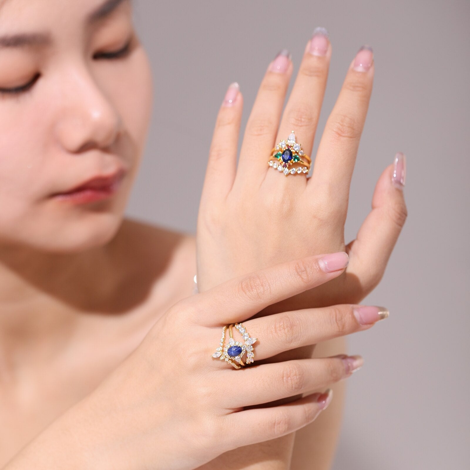 Blauer Sternsaphir-Ring im Vintage-Stil, Verlobungsring | Shop Nory