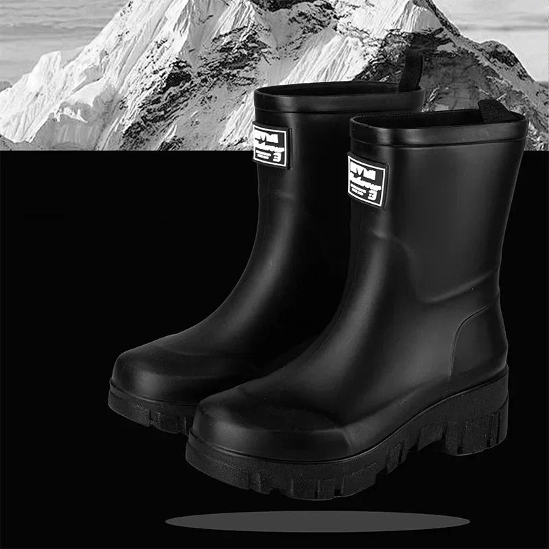 Damen Chelsea wasserdichte Stiefel mit Blockabsatz & gemusterter Sohle