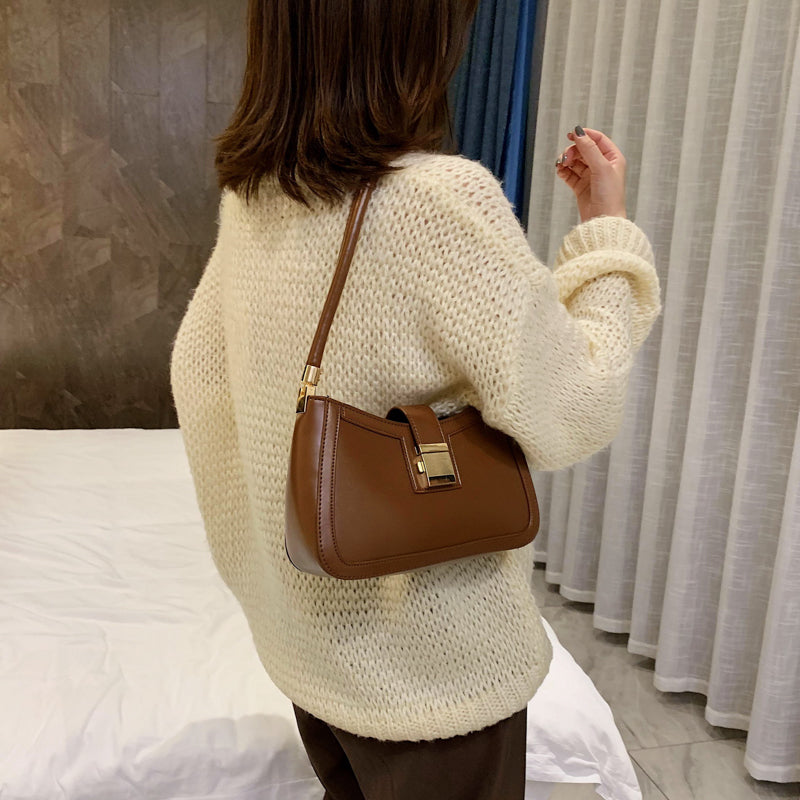 Shopnory | Stilvolle Linke Schultertasche Damen Designer Handtasche mit Reißverschluss