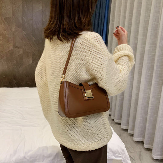 Shopnory | Stilvolle Linke Schultertasche Damen Designer Handtasche mit Reißverschluss