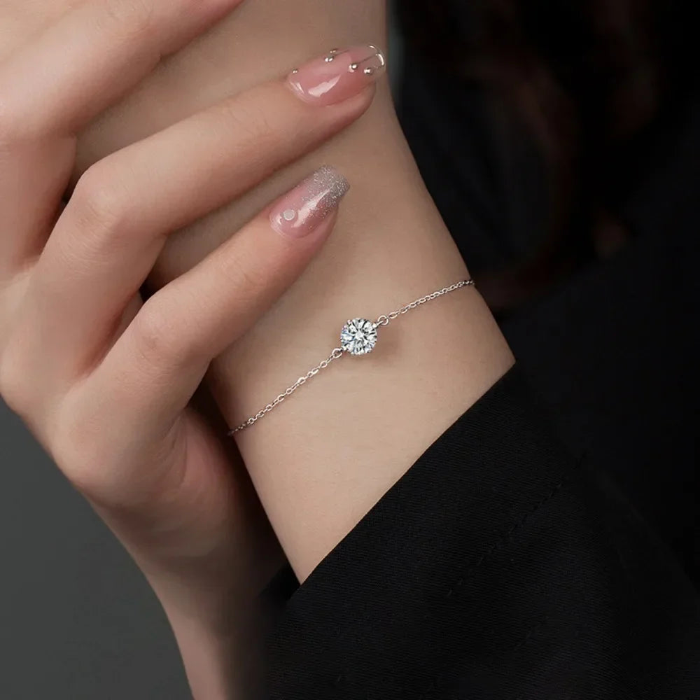 Exquisite 1 Karat Moissanit Armband in 925 Sterlingsilber | Shop Nory